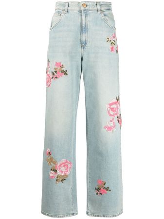 Blumarine high-rise floral-embroidered Jeans - Farfetch