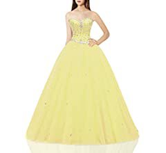 Likedpage Women's Sweetheart Ball Gown Tulle Quinceanera Dresses Prom Dress (US8, Yellow) … … : Clothing, Shoes & Jewelry