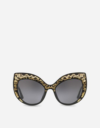Cat Eye Sunglasses With Sequined Detailing - Women | Dolce&Gabbana