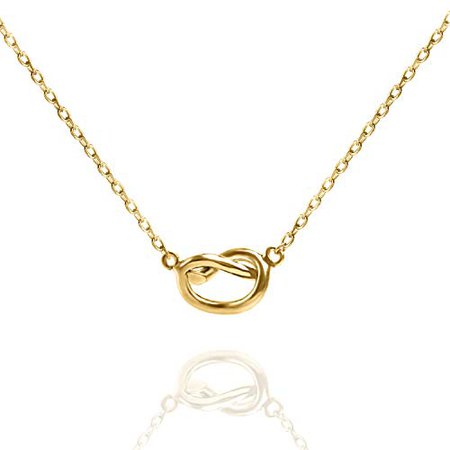 Amazon.com: PAVOI 14K Yellow Gold Plated Infinity Necklace | Bridesmaids Gifts | Yellow Gold Necklaces for Women: Jewelry