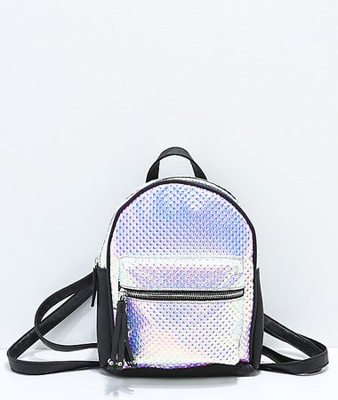 Textured Holographic Mini Backpack | Zumiez