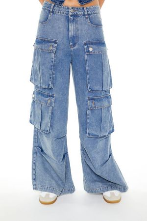 Baggy Wide-Leg Cargo Jeans