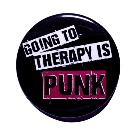 Punk therapy button pin