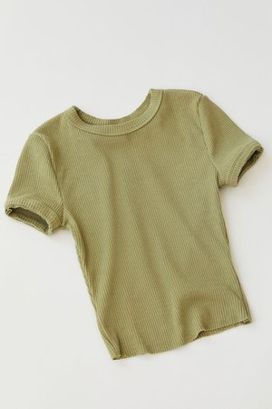 UO Perfect Ribbed Baby Tee | Urban Outfitters