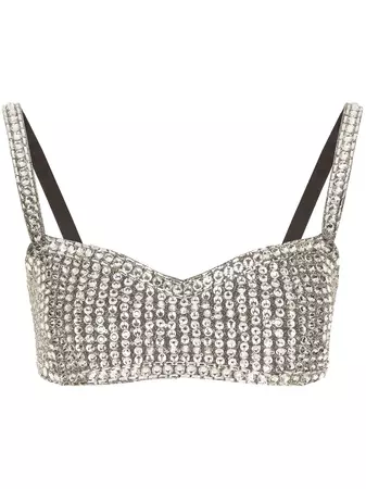 Dolce & Gabbana KIM DOLCE&GABBANA crystal-embellished Bra Top - Farfetch
