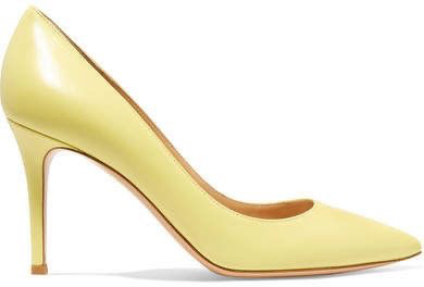 Pastel Yellow Leather Pumps