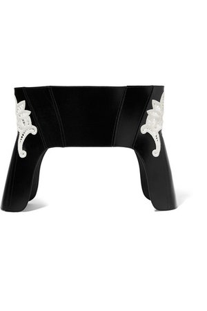Alexander McQueen | Macramé-insert leather corset belt | NET-A-PORTER.COM