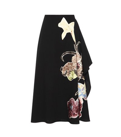 Wool skirt with appliqué