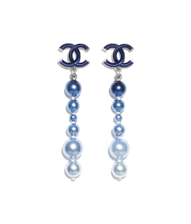 blue Chanel earrings