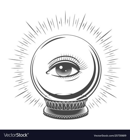 Crystal ball with eye Royalty Free Vector Image