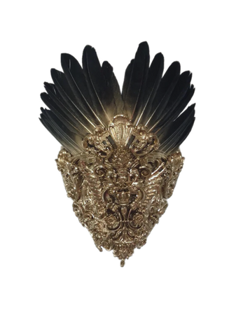 gold feathers baroque mask masquerade Etsy