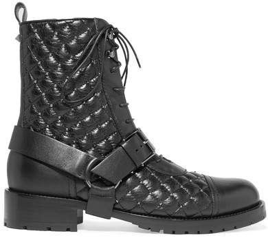 Garavani The Rockstud Quilted Leather Ankle Boots - Black