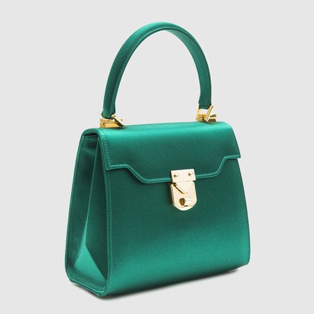 Green satin mini bag | Barròco Italia