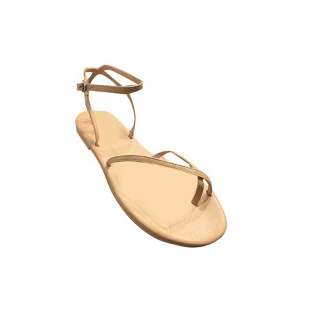 JESSICABUURMAN – KELYN Ankle Strap Leather Flat Sandals