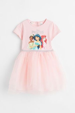 Printed Tulle Dress - Light pink/Disney Princesses - Kids | H&M US