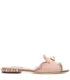 Embellished Suede Sandals - Dolce & Gabbana | mytheresa