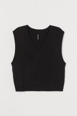 Short sweater vest - Black - Ladies | H&M