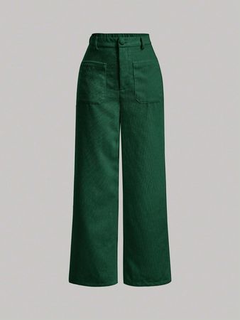 SHEIN MOD Solid Color Pants With Dual Pockets | SHEIN USA