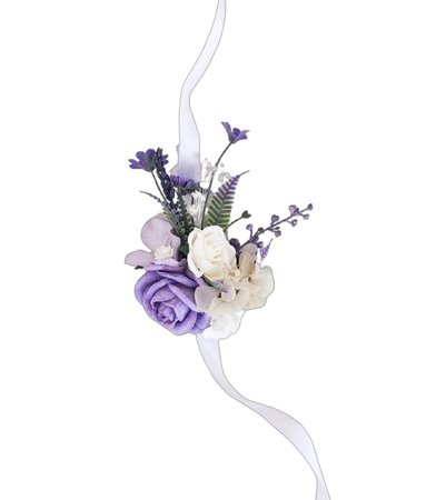 Wirst corsage, Purple and white corsage, Bridesmaid corsage, Mother's Corsage, Wedding Corsage