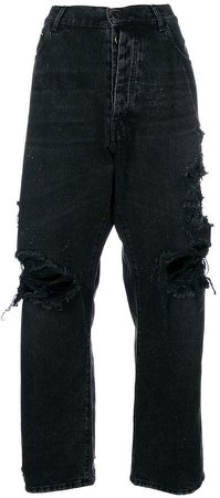 Unravel Project ripped wide leg jeans