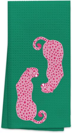 Amazon.com: OHSUL Preppy Hot Pink Cheetah Leopard Forest Green Absorbent Kitchen Towels Dish Towels Dishcloth,Trendy Retro Western Hand Towel Tea Towel for College Dorm Bathroom Kitchen Decor, : Home & Kitchen