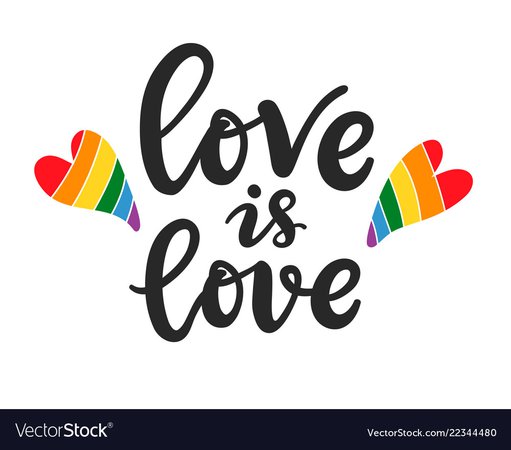 Love is slogan gay lesbian lettering poster Vector Image