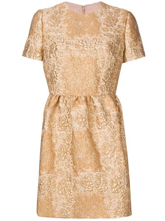 Shop Valentino metallic floral mini dress with Express Delivery - FARFETCH