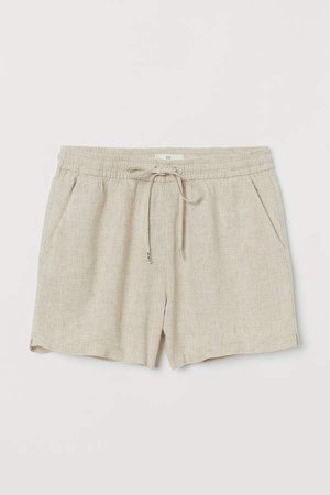 Linen-blend Shorts - Beige