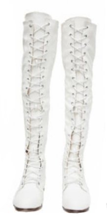 white lace boots