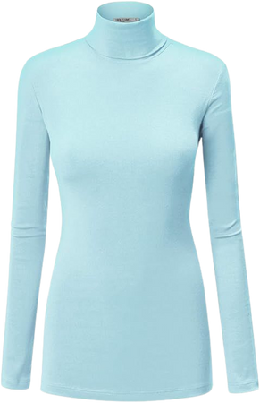 Womens Premium Long Sleeve Turtleneck Lightweight Pullover Top Sweater XXL Aqua