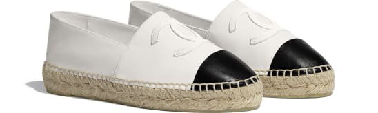 Espadrilles, lambskin, black and white - CHANEL