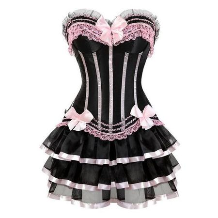 black and pink corset dress