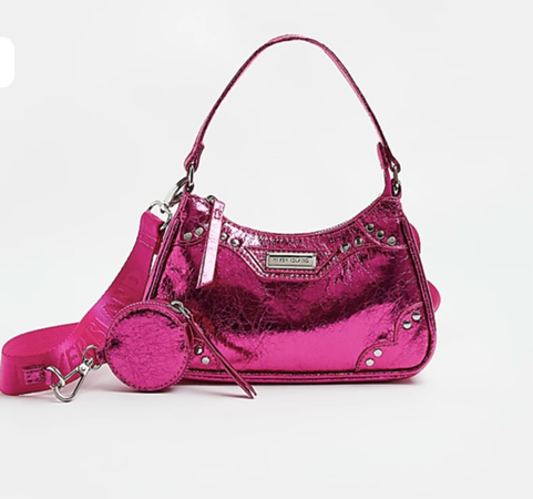 pink metallic purse