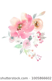 Pink Watercolor Flowers Images, Stock Photos & Vectors | Shutterstock