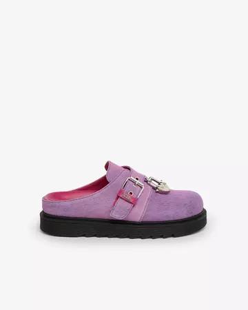 Beatch Denim Mules With Charm : Unisex Shoes Pink | GCDS