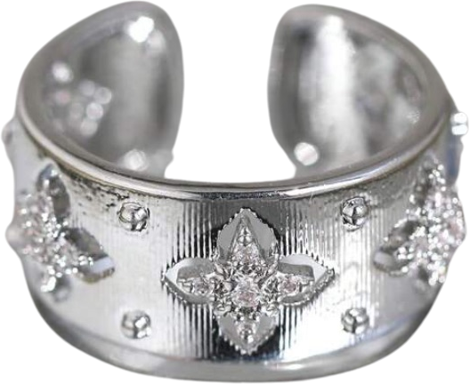 silver cristal band ring