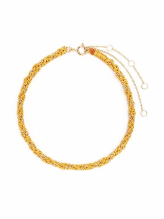 THE ALKEMISTRY 18kt yellow gold and silk Kumachi bracelet