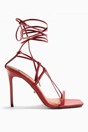 TopShop RAMONA Red Stappy Sandals