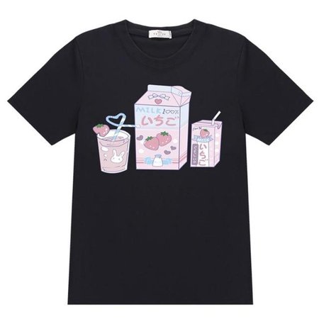 Strawberry Milk Graphic Tee Japanese T-Shirt Top | Kawaii Babe