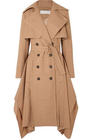 Chloé | Draped checked woven trench coat | NET-A-PORTER.COM