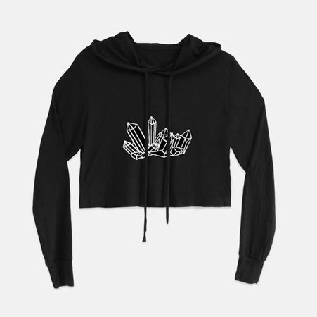 black goth crop hoodie