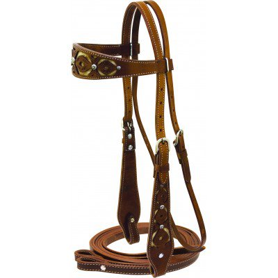Cowboy Pro Filagree Headstall with Reins Barrel | HorseLoverZ