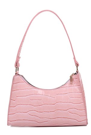 pink crocodile handbag