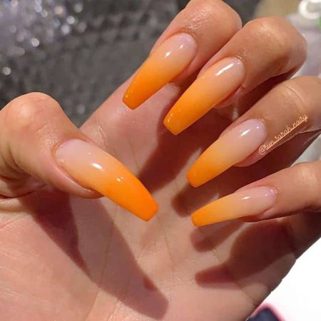 orange ombré nails