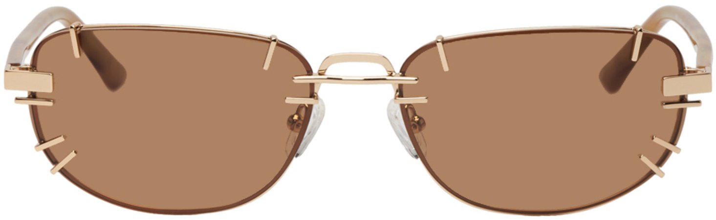 Y/Project: Gold Linda Farrow Edition Trinity Sunglasses | SSENSE