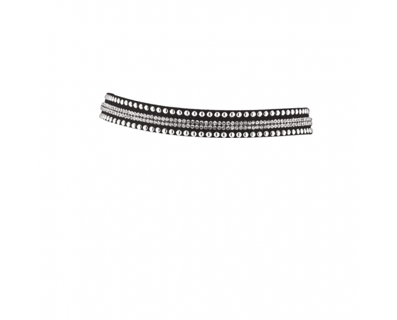 Black Studded Studs Crystal Rhinestone Choker Necklace - Necklaces