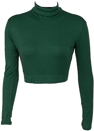 Amazon.com: Turtleneck Midriff Dark Green: Clothing