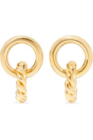 Laura Lombardi | Duo gold-tone earrings | NET-A-PORTER.COM