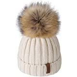FURTALK Womens Winter Knitted Beanie Hat with Faux Fur Pom Warm Knit Skull Cap Beanie for Women at Amazon Women’s Clothing store
