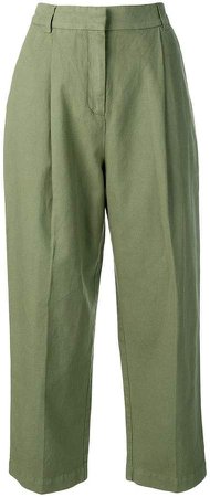 plain cropped trousers